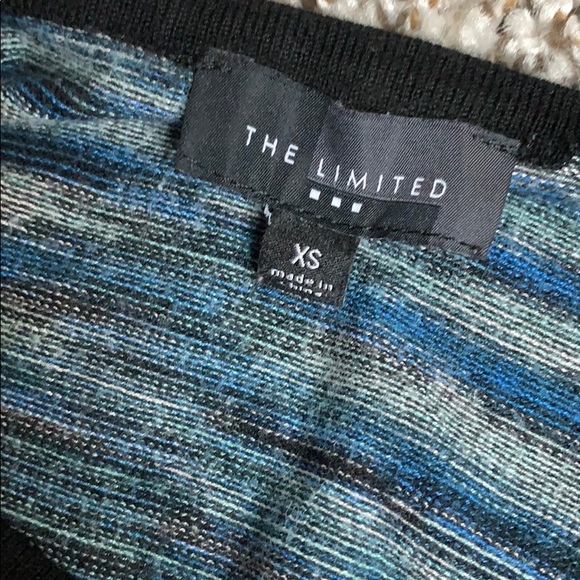 The Limited Blue Stripe/Lace 3/4 Sweater - Picture 4 of 5